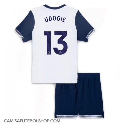 Camisa de time de futebol Tottenham Hotspur Destiny Udogie #13 Replicas 1º Equipamento Infantil 2024-25 Manga Curta (+ Calças curtas)